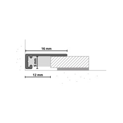 Perfil terminación aluminio Minileiste AL16x5