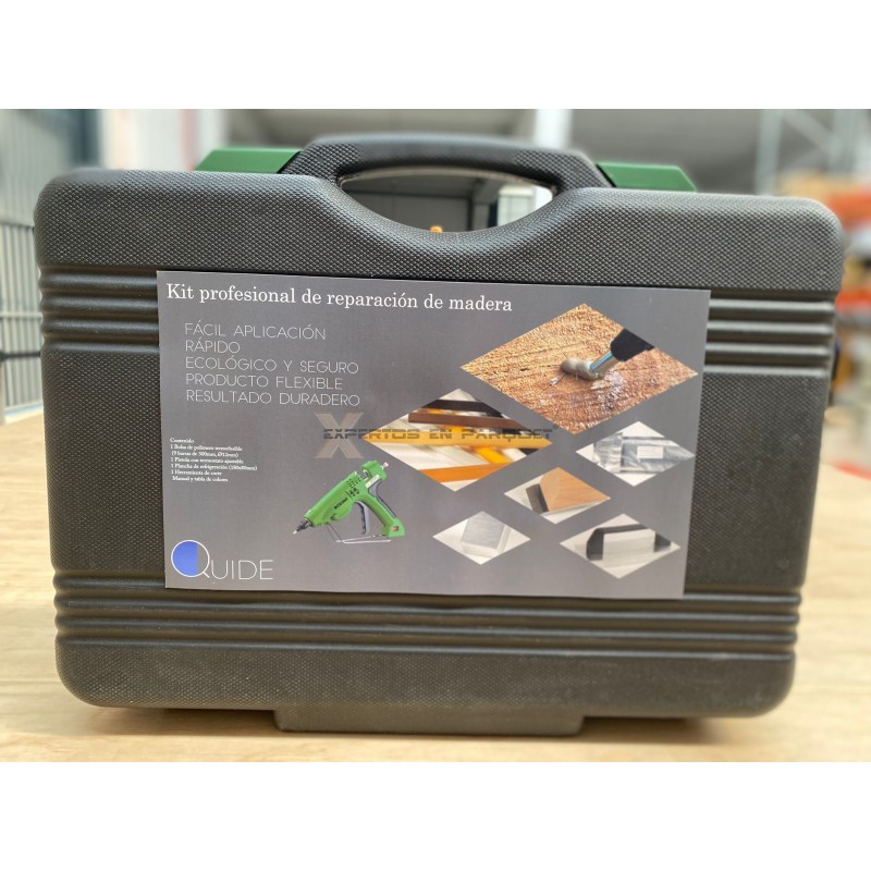 Kit maletín reparación maderas profesional con barras de colores